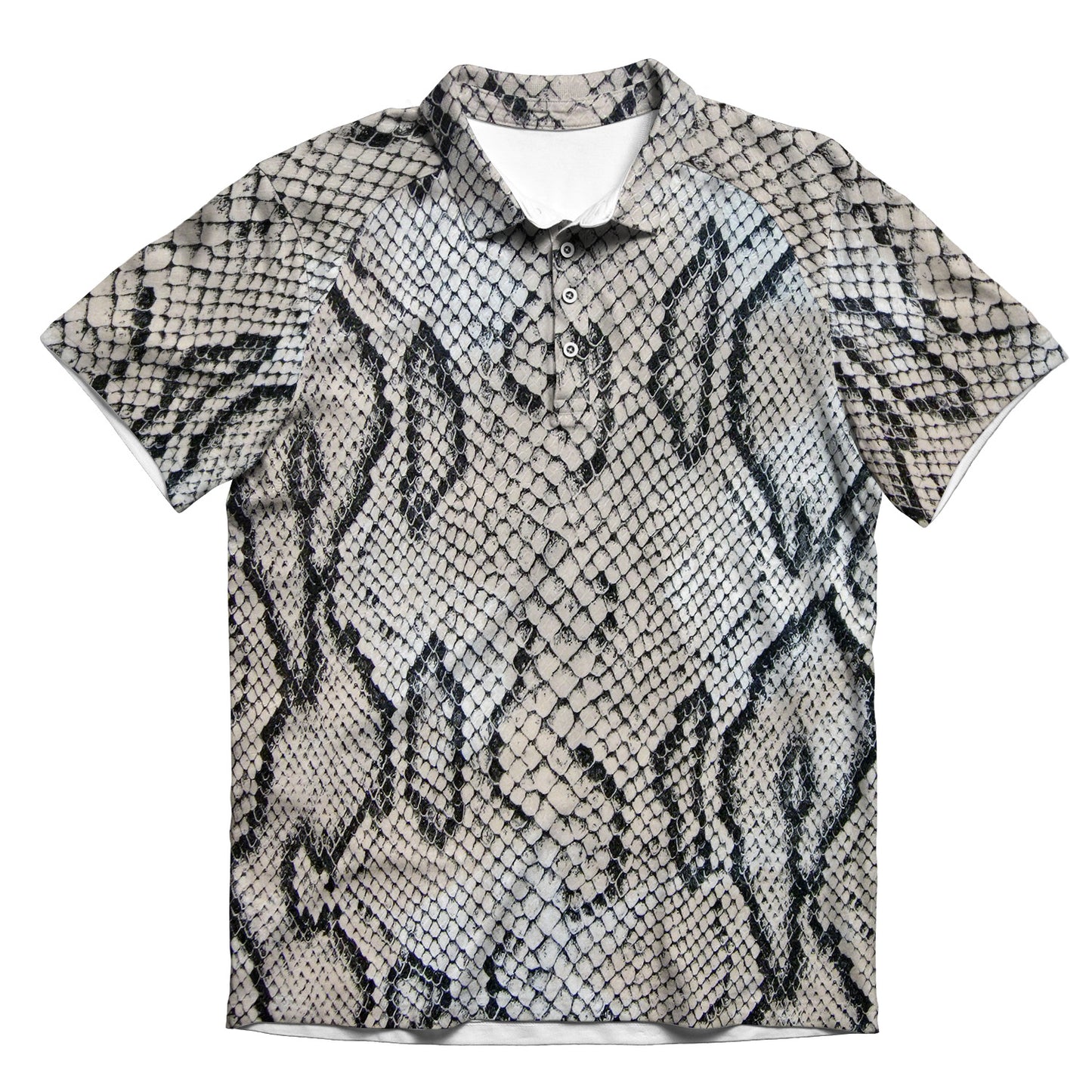 White Snake Skin Men's Polo Shirt