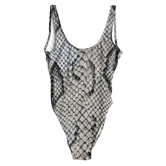 White Snake Skin Swimsuit Regular