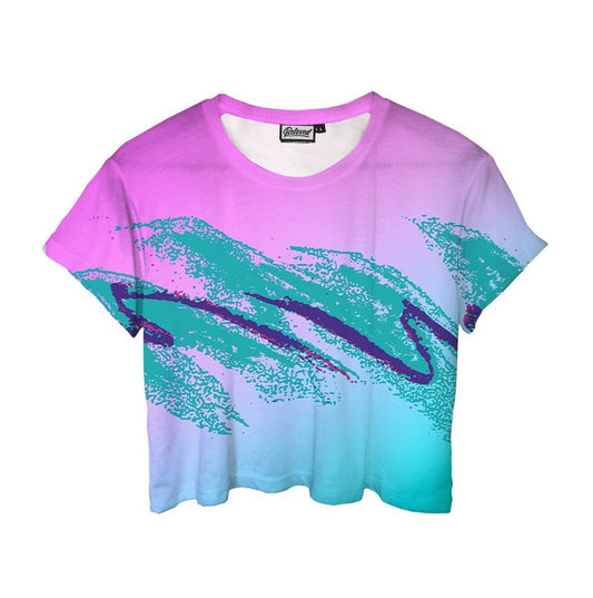 90's Swoosh Vaporwave Cotton Crop Tee