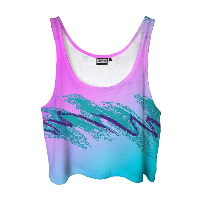 90s Swoosh Vaporwave Crop Top