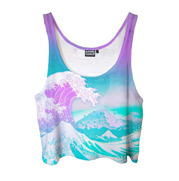 Great Wave Vaporwave Crop Top