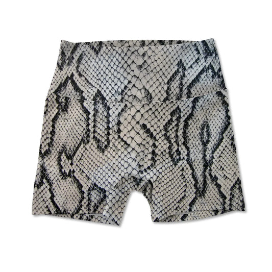 White Snake Skin Women's Active Short