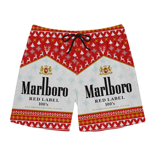 Red Christmas Swim Trunks