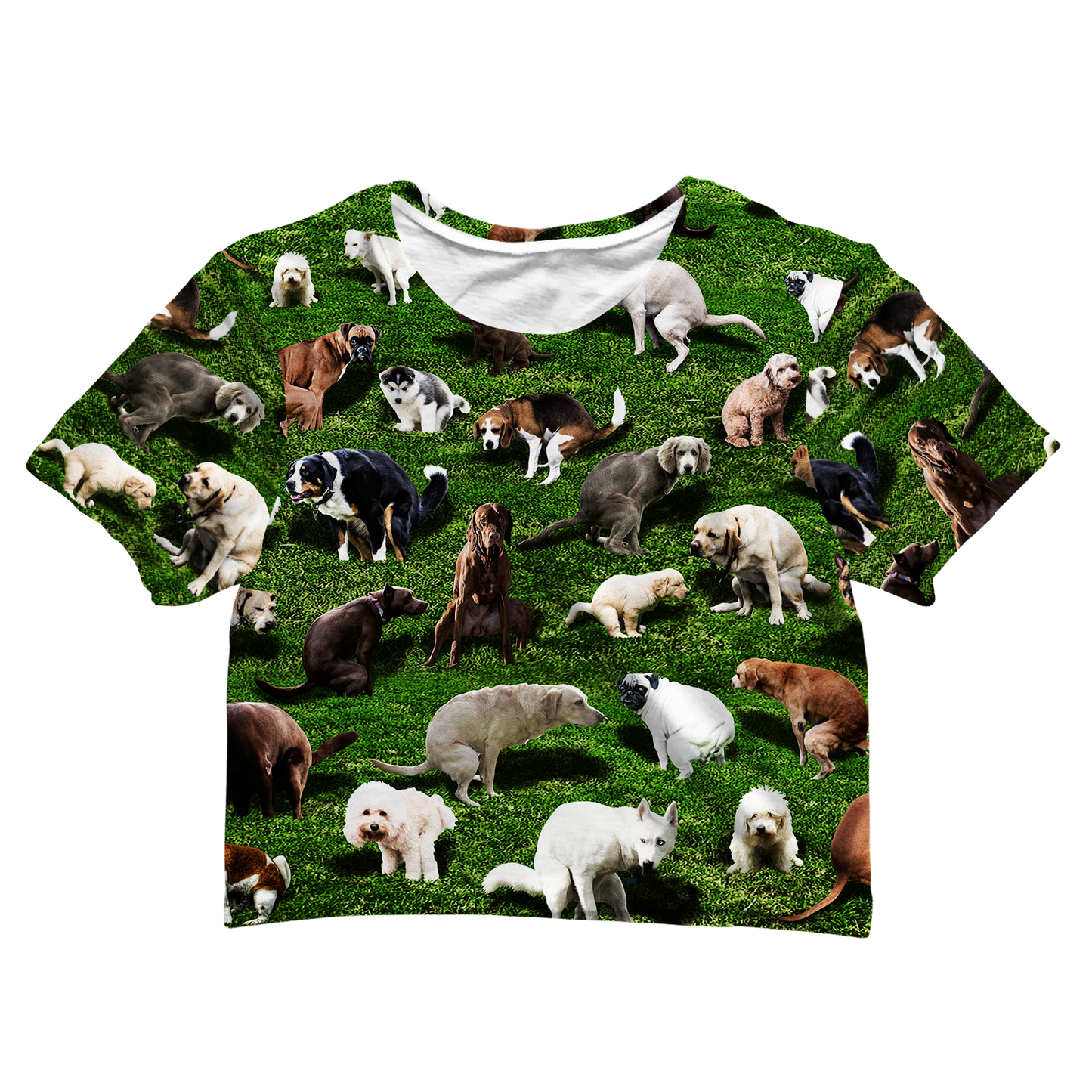 Pooping Dog Cotton Crop Tee