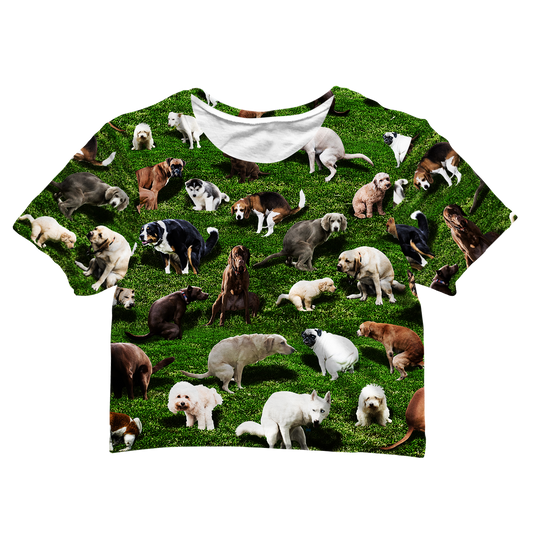 Pooping Dog Cotton Crop Tee