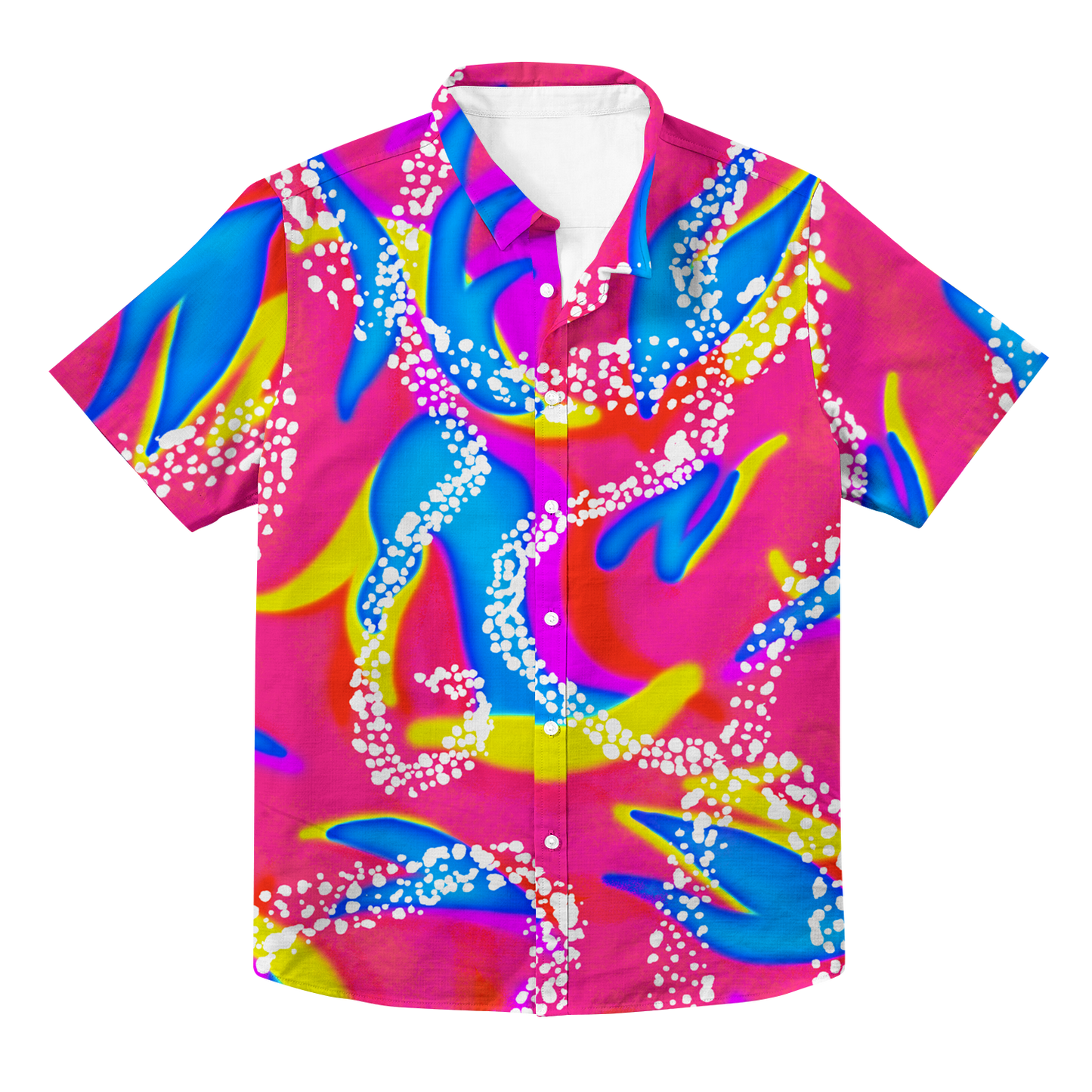 90s Neon Hawaiian Button Up