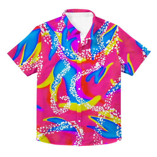 90s Neon Hawaiian Button Up