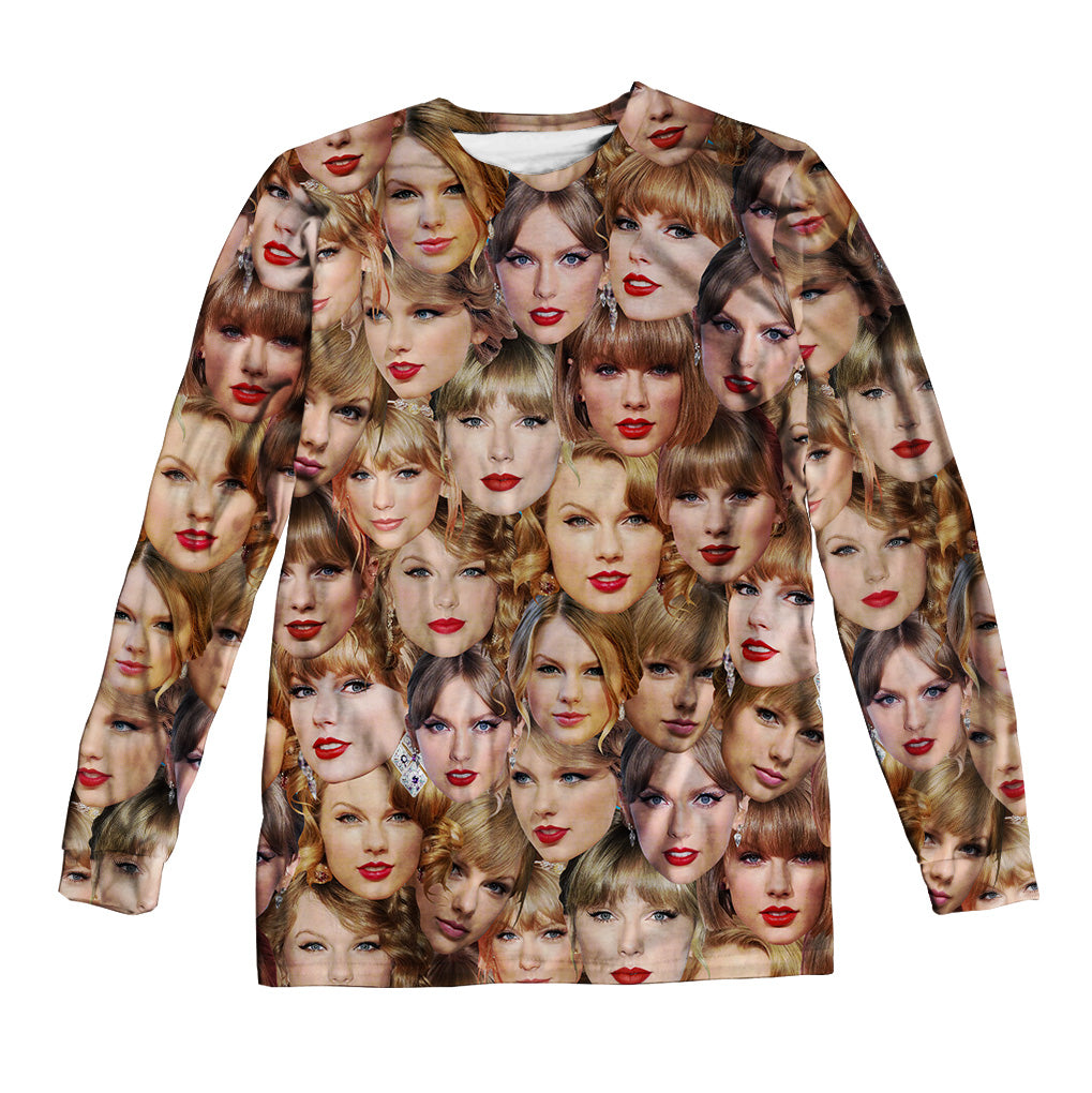 Taylor Allover Face Unisex Long Sleeve Tee