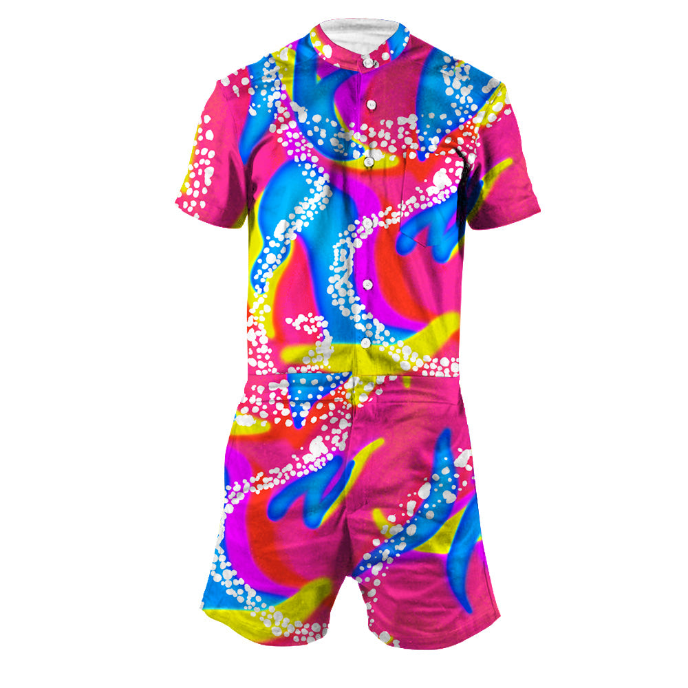 90's Neon Men's Romper