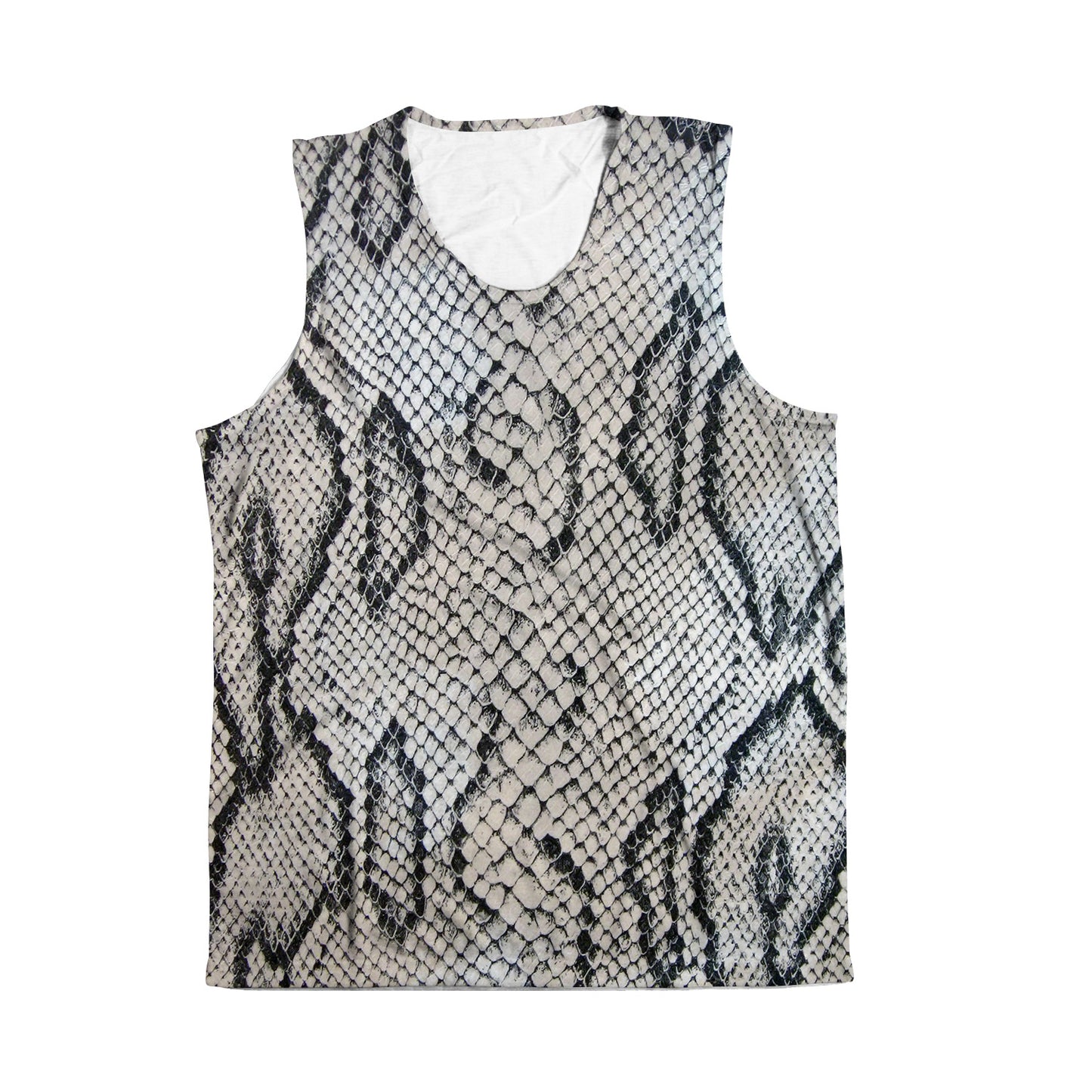 White Snake Skin Sleeveless Tee