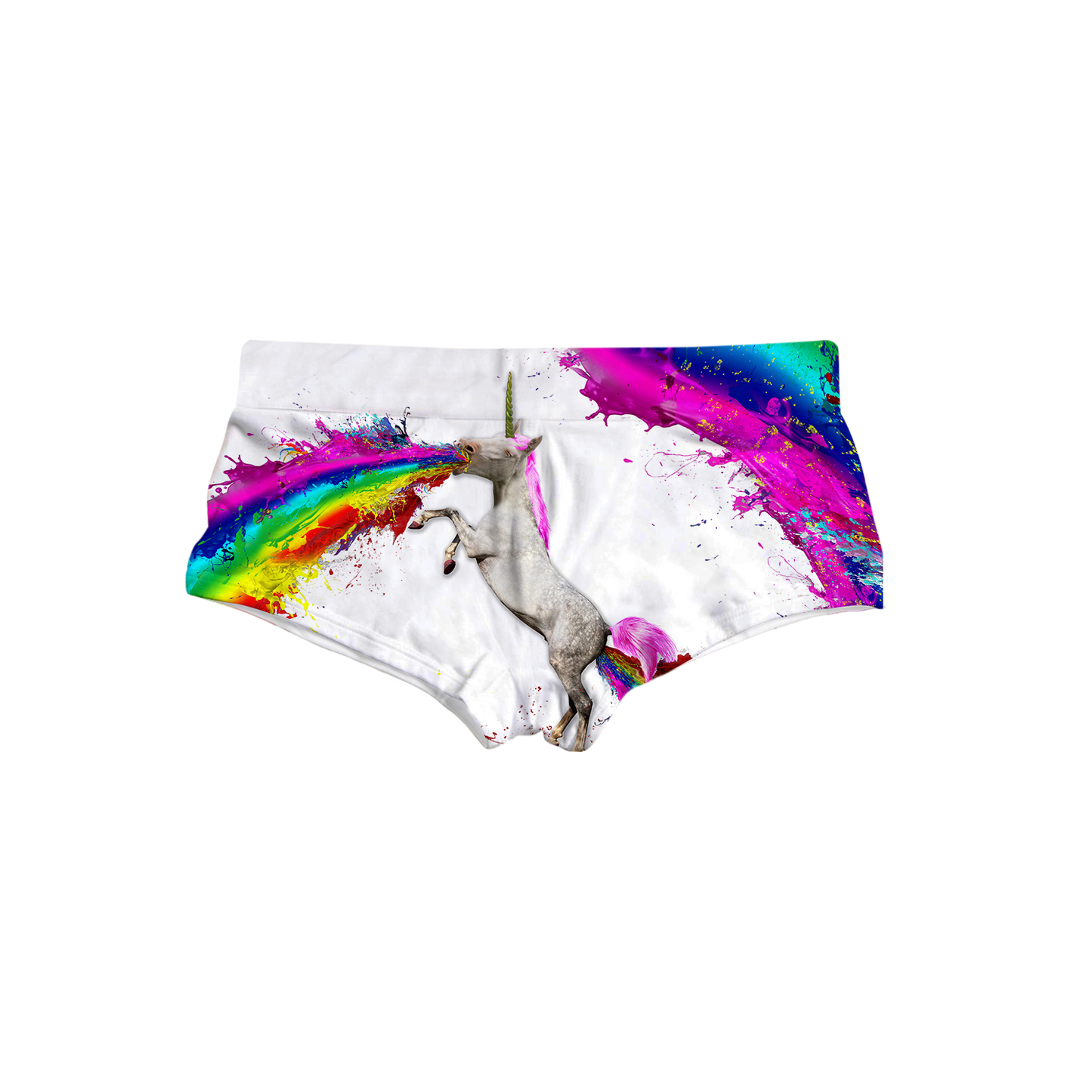 Unicorn Spew Triangle Swim Trunks