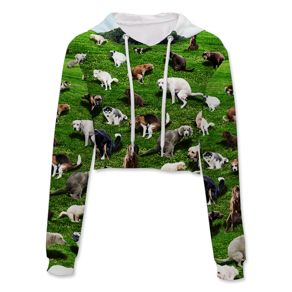 Pooping Dog Crop Hoodie