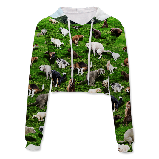 Pooping Dog Crop Hoodie