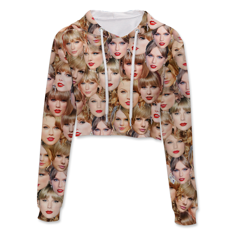 Taylor Allover Face Crop Hoodie