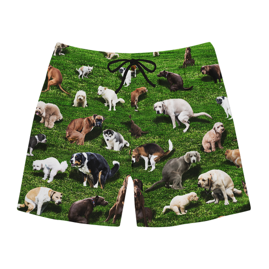 Pooping Dog Swim Trunks