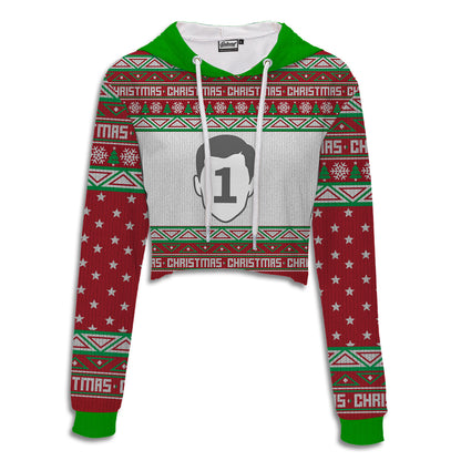 Custom Ugly Sweater Crop Hoodie