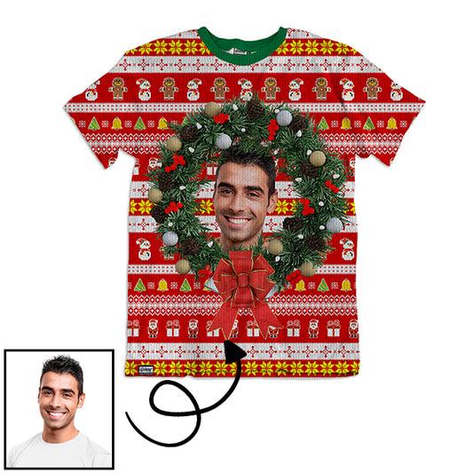 Custom Christmas Wreath Unisex Tee