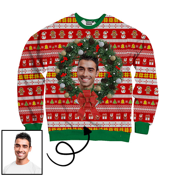 Custom Christmas Wreath Unisex Sweatshirt