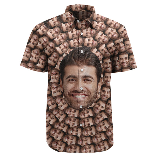 Spiral Faces Custom Button Up