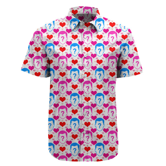 Face And Heart Custom Button Up