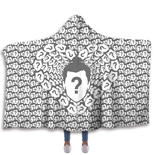 Allover Face Heart Custom Hooded Blanket