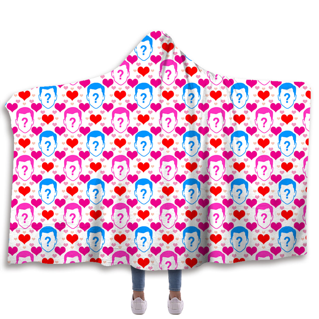 Face And Heart Custom Hooded Blanket