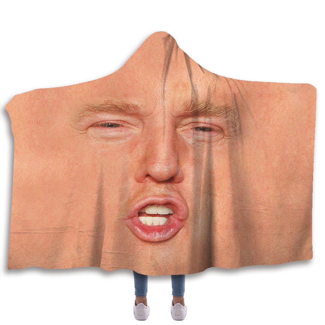 Trump Face Hooded Blanket