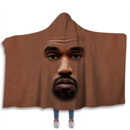 Kanye Face Hooded Blanket