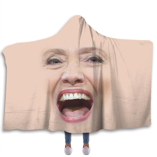 Hillary Face Hooded Blanket