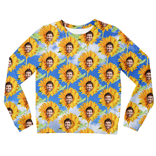 Sunflower Pattern Custom Kids Sweatshirt