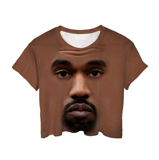 Kanye Face Cotton Crop Tee