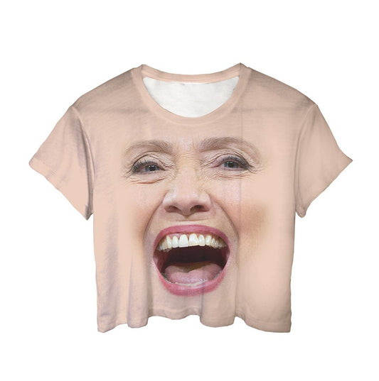 Hillary Face Cotton Crop Tee
