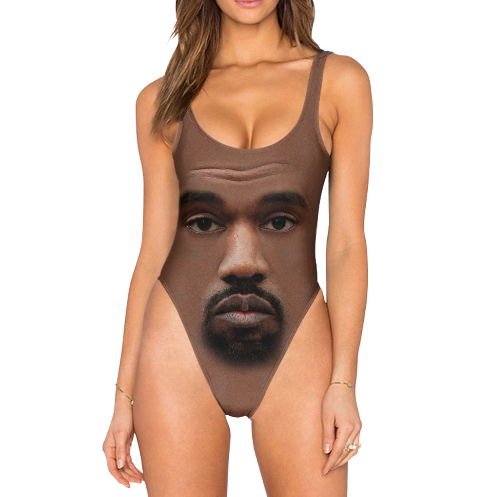 Kanye Face High Waist Swimsuit