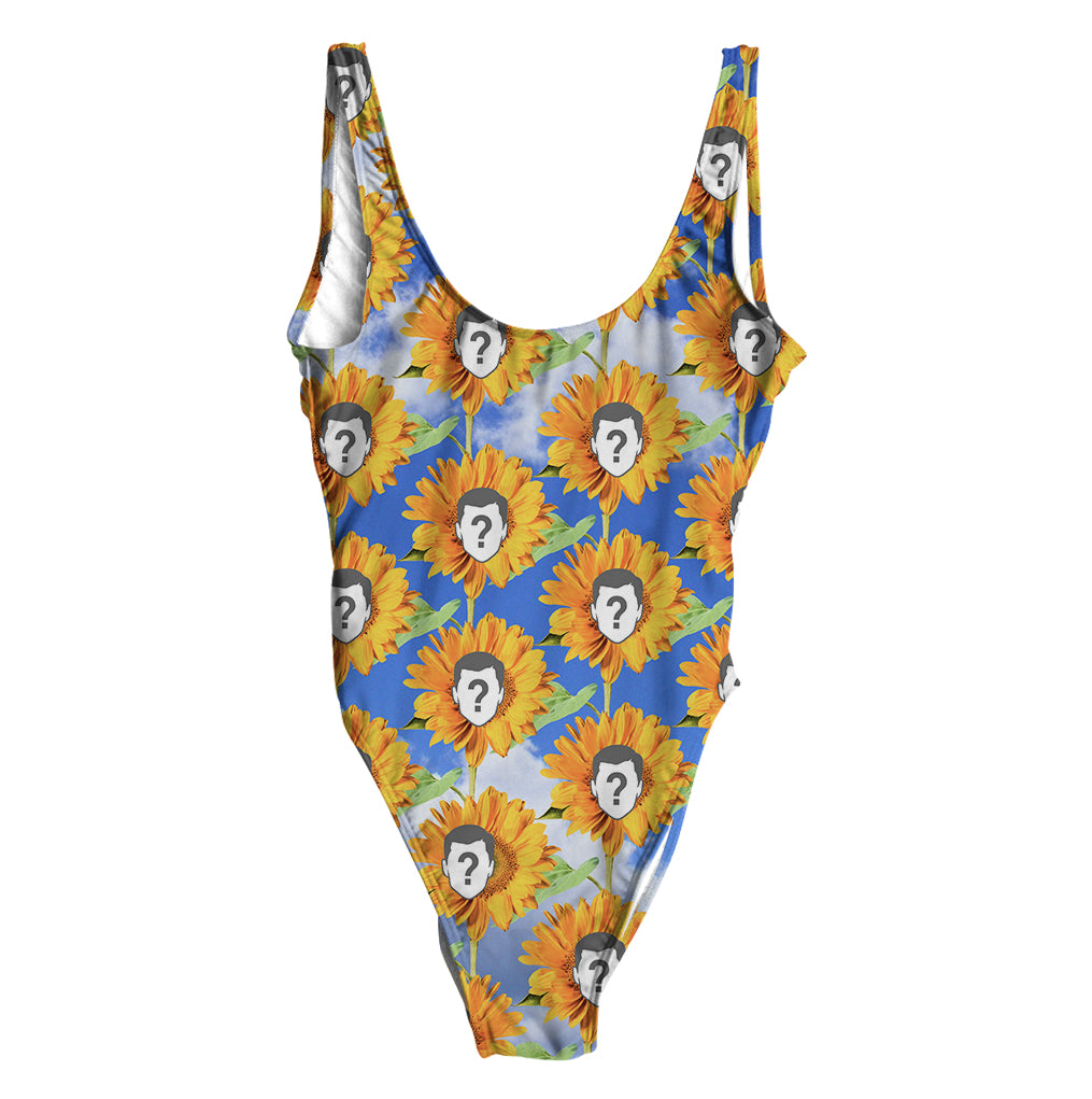 Sunflower Pattern Custom One-Piece Swimsuit