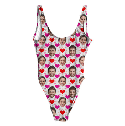 Face And Heart Custom One-Piece Swimsuit