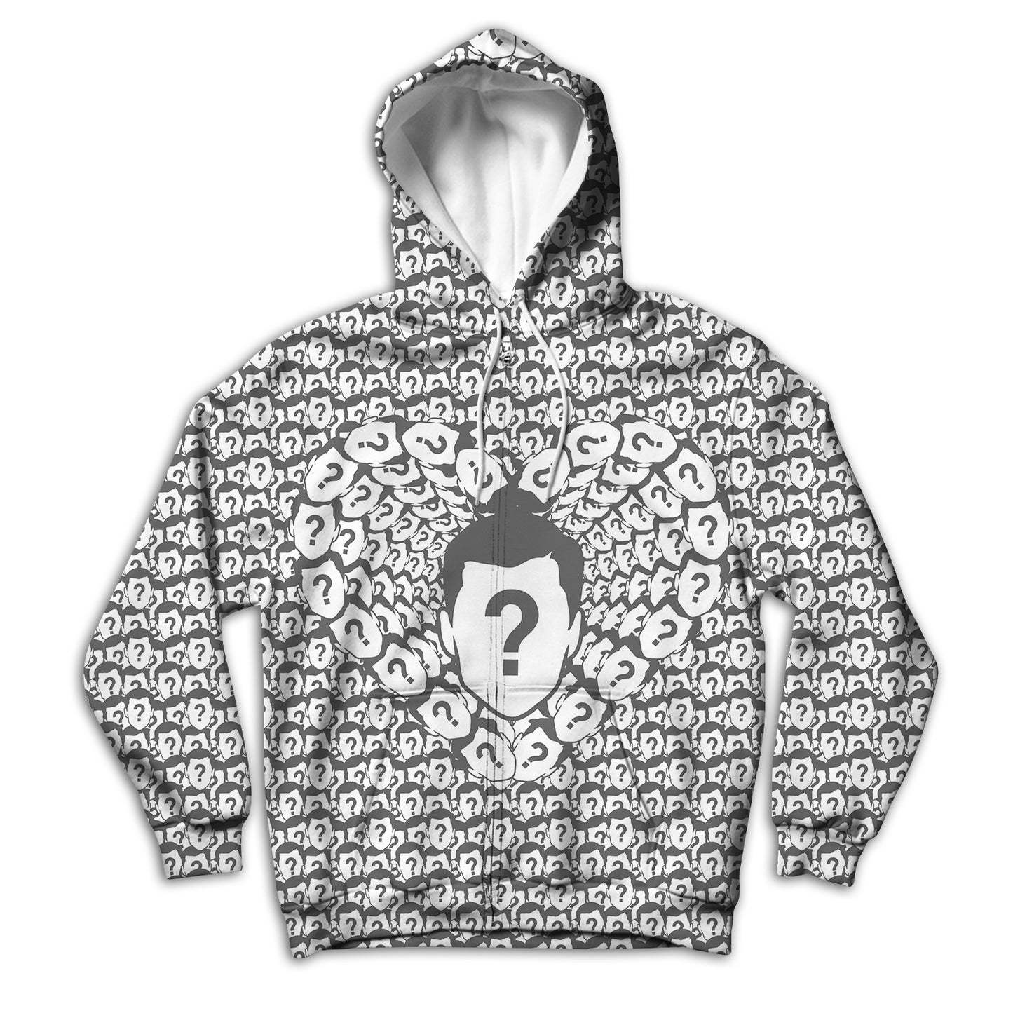 Allover Face Heart Custom Unisex Zip Up Hoodie