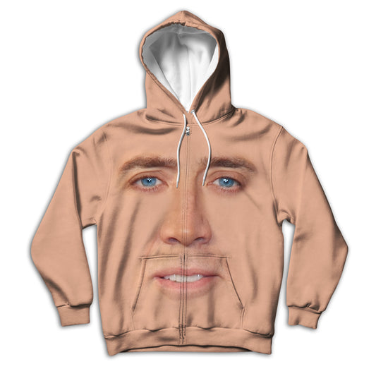 Cage Face Unisex Zip Up Hoodie